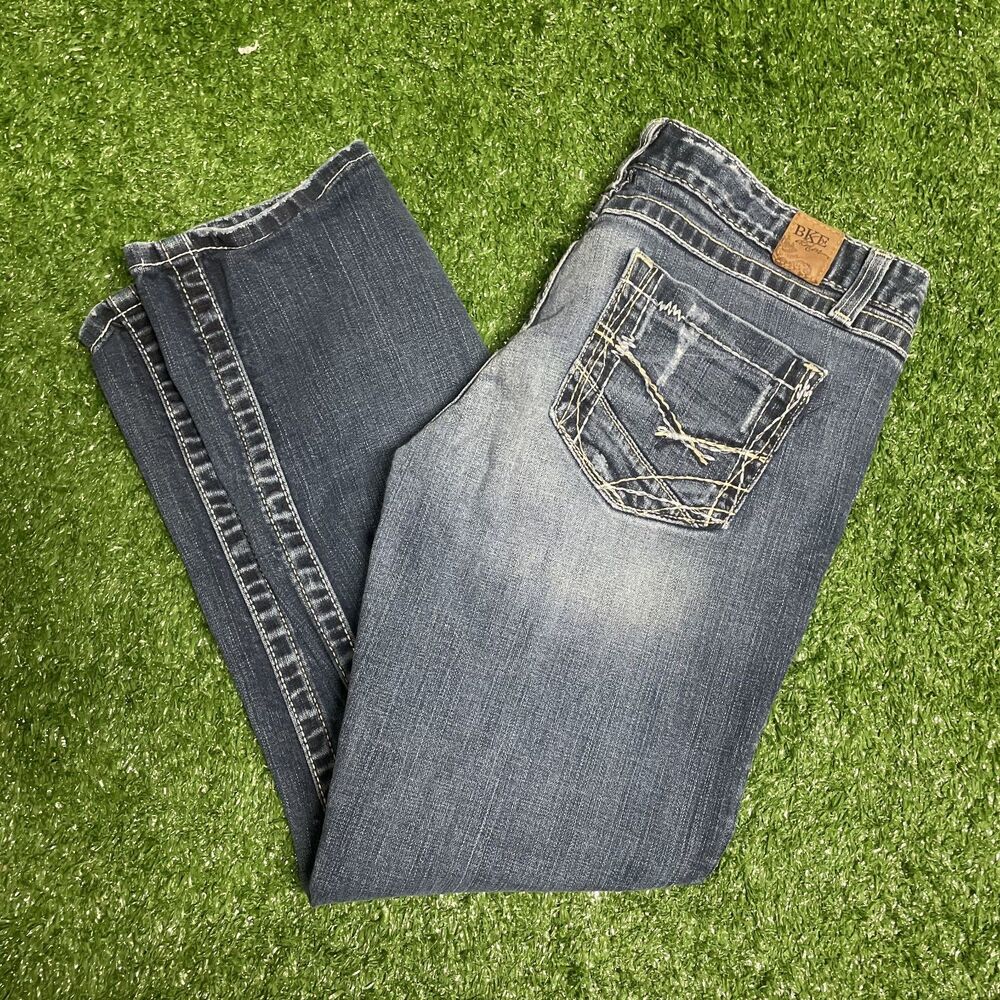 BKE Women’s Straight Leg Jeans in Faded Blue Denim